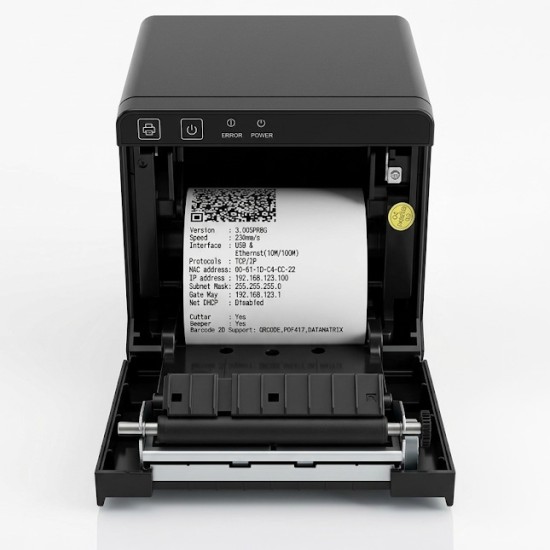 JollyPOS XP-UE80 80mm Thermal Receipt Printer | USB + LAN | Auto Cutter | 230mm/s